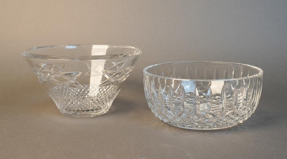 TWO WATERFORD CUT CRYSTAL BOWLS,