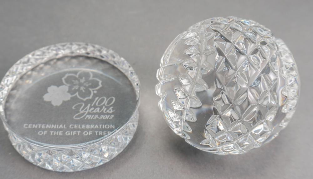 TWO WATERFORD PAPERWEIGHTS