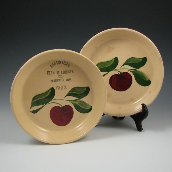 Two Watt Apple pie plates, one an