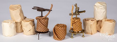 TWO WAX JACKS, 19TH C.Two wax