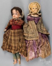 TWO WAX OVER COMPOSITION DOLLS