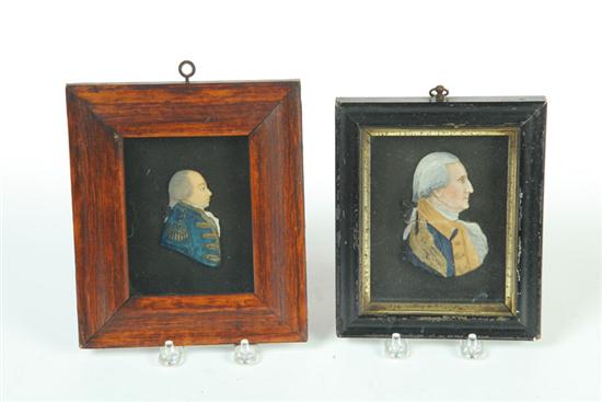 TWO WAX SILHOUETTES.  American or