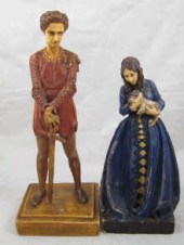 Two wax theatrical figures the