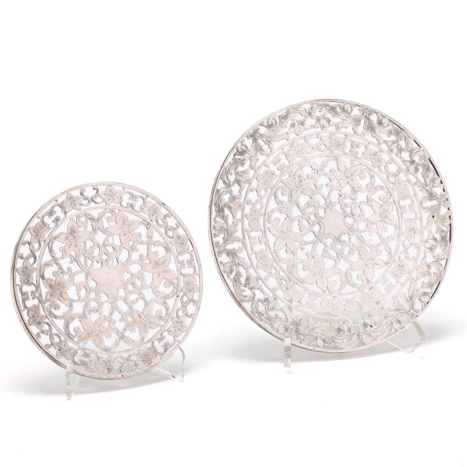 TWO WEBSTER STERLING SILVER MOUNTED