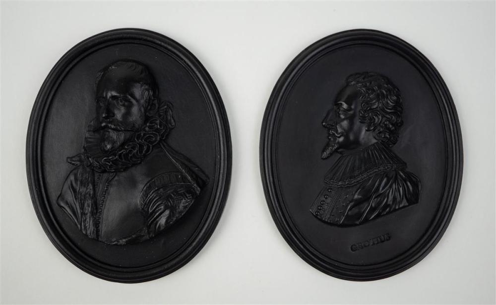 TWO WEDGWOOD BLACK BASALT DUTCH