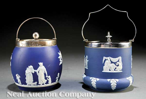 Two Wedgwood Blue Jasperware