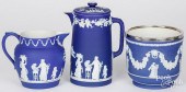 TWO WEDGWOOD BLUE JASPERWARE P