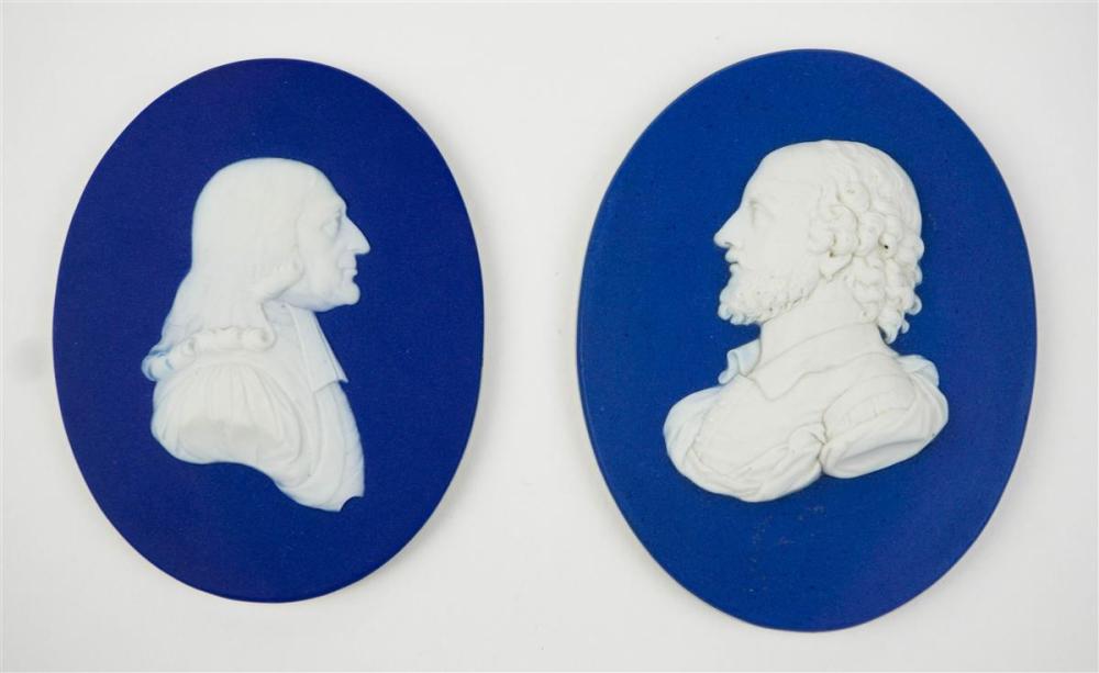 TWO WEDGWOOD DEEP-BLUE DIP