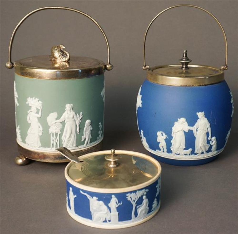 TWO WEDGWOOD JASPERWARE ICE BUCKETS