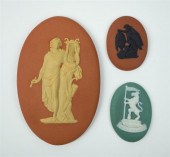 TWO WEDGWOOD 'ROSSO ANTICO' OV