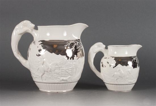 Two Wedgwood silver lustre china