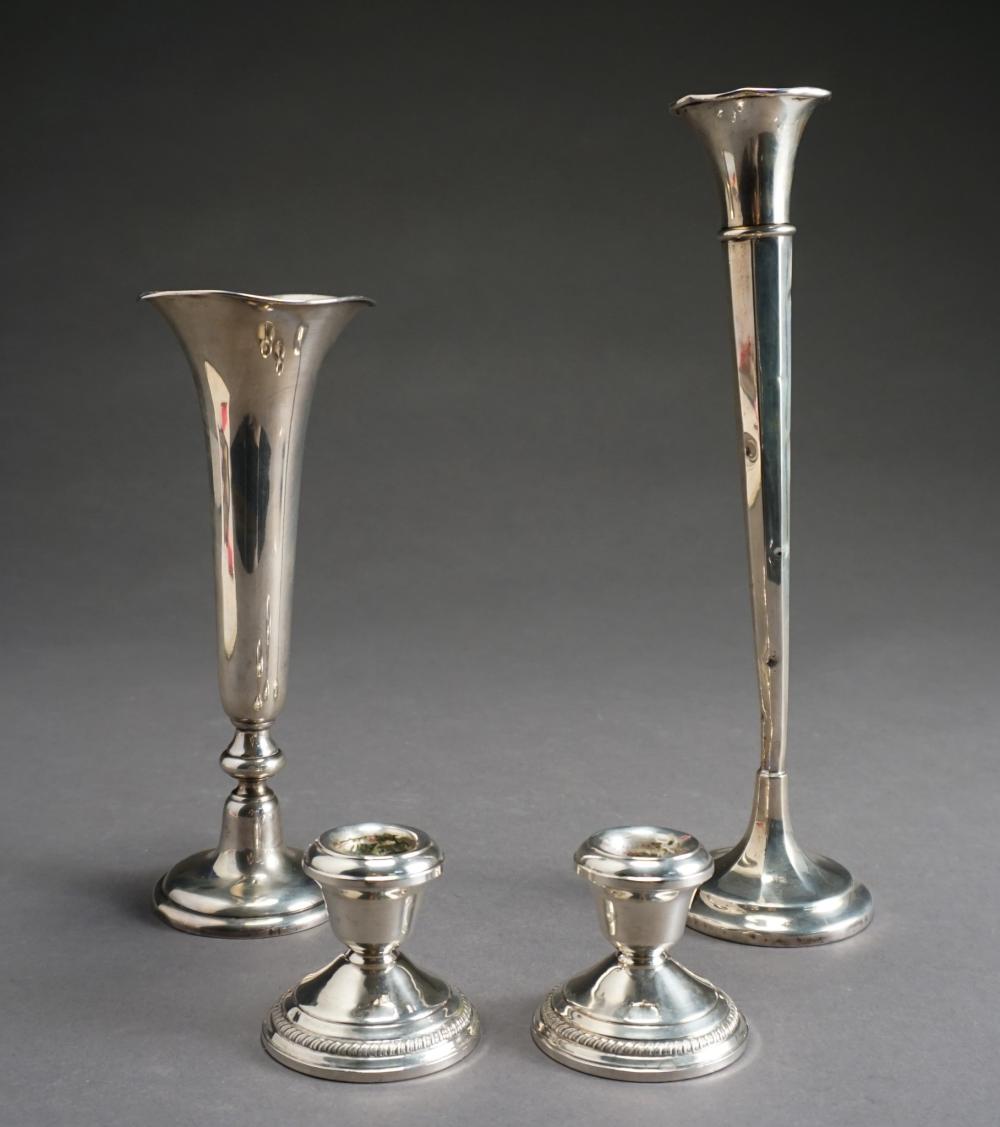 TWO WEIGHTED STERLING TRUMPET