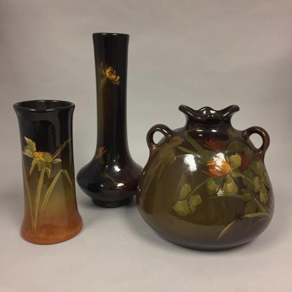 TWO WELLER ART POTTERY 'LOUWELSA'