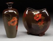 TWO WELLER HIGH GLAZE POTTERY