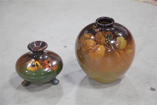 TWO WELLER POTTERY VASES. Both