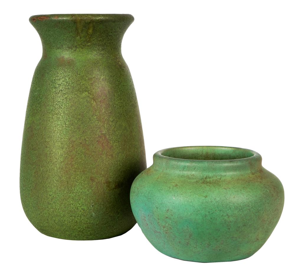 TWO WELLER POTTERY VESSELSunmarked;