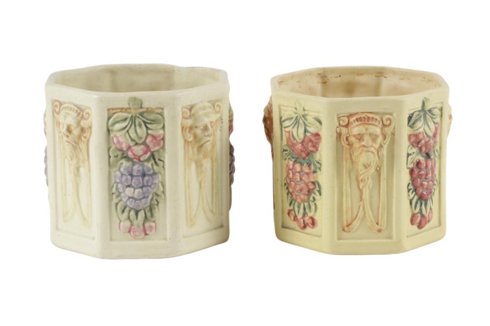 TWO WELLER “ROMA” PLANTERS, 5” T