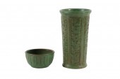 TWO WELLER VASES, 8” T X 4 1/2