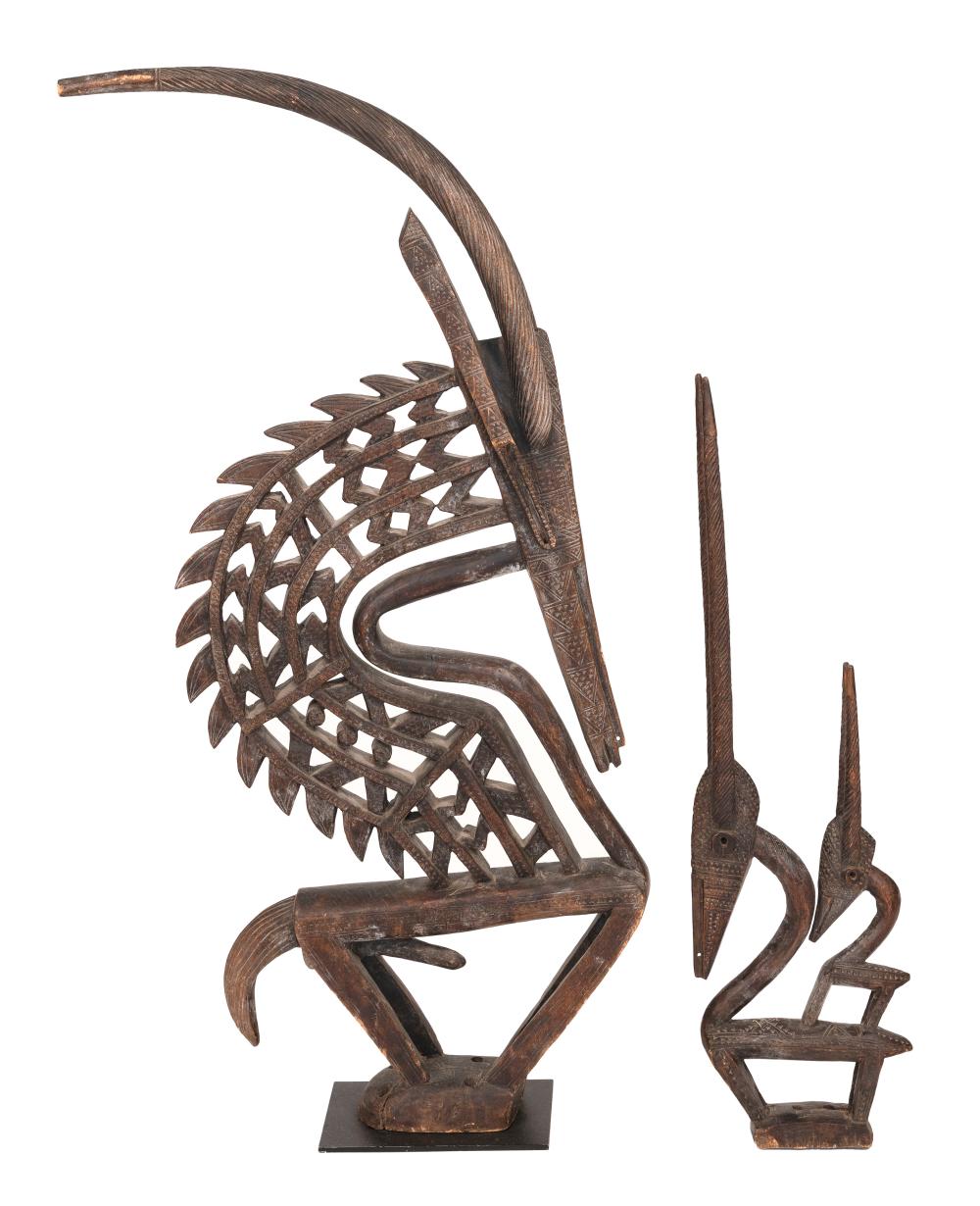 TWO WEST AFRICAN BAMANA CARVED WOOD