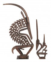 TWO WEST AFRICAN BAMANA CARVED