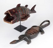 TWO WEST AFRICAN CARVED WOOD A