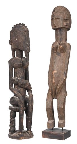 TWO WEST AFRICAN CARVED WOODEN