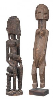 TWO WEST AFRICAN CARVED WOODEN