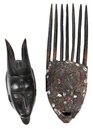 TWO WEST AFRICAN CARVED WOODEN