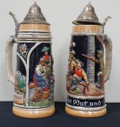 TWO WEST GERMAN BEER STEINS, H