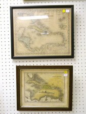 Two West Indies Maps  framed