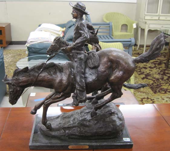 TWO WESTERN BRONZE SCULPTURES: