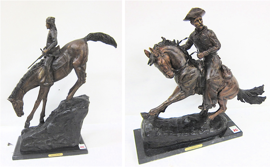 TWO WESTERN BRONZE SCULPTURES: