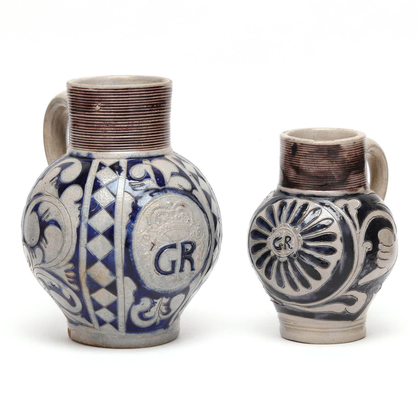 TWO WESTERWALD STONEWARE JUGSTwo
