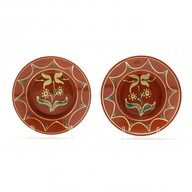TWO WESTMOORE POTTERY CHARGERS