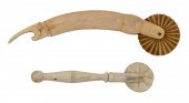 TWO WHALE IVORY AND WHALEBONE