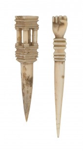 TWO WHALE IVORY BODKINS MID-19