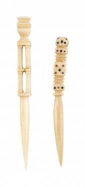 TWO WHALE IVORY BODKINS MID-19