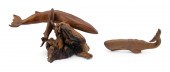 TWO WHALE-THEMED CARVINGS DATE