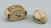 TWO WHALEBONE BLOCKS 19TH CENT