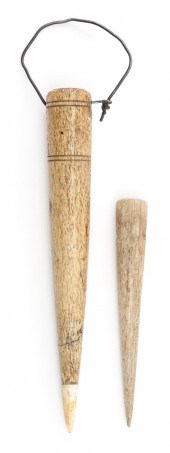 TWO WHALEBONE FIDS 19TH CENTUR
