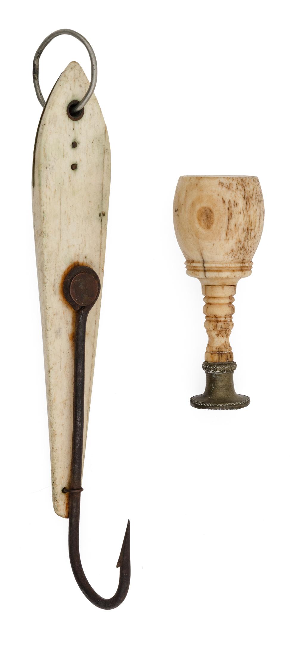 TWO WHALEBONE UTILITARIAN ITEMS