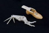 TWO WHALEMAN CARVED PERSONAL I