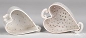TWO WHITE DELFT COEUR A LA CRè
