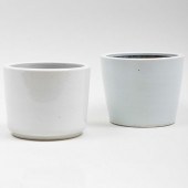 TWO WHITE GLAZED PORCELAIN CAC
