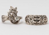 TWO WHITE GOLD & DIAMOND RINGS