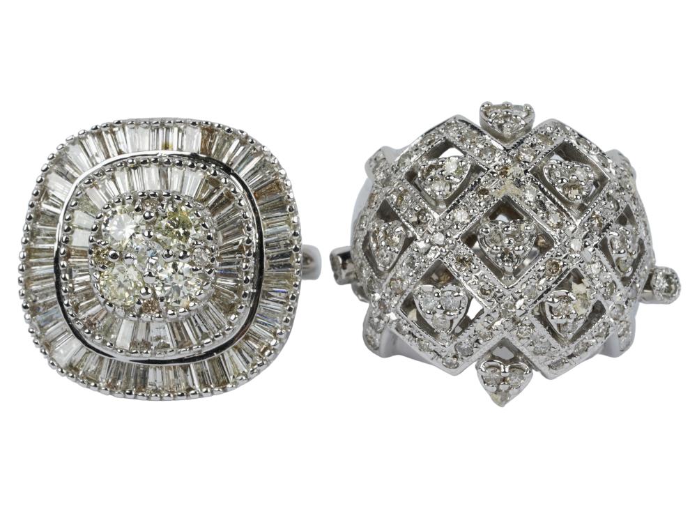TWO WHITE GOLD & DIAMOND RINGSthe