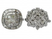 TWO WHITE GOLD & DIAMOND RINGS
