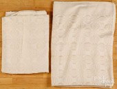 TWO WHITE OVERSHOT COVERLETSTw