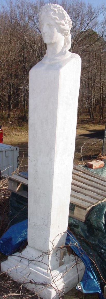 TWO WHITE PAINTED CAST STONE