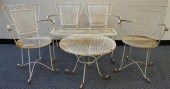 TWO WHITE PAINTED WROUGHT IRON
